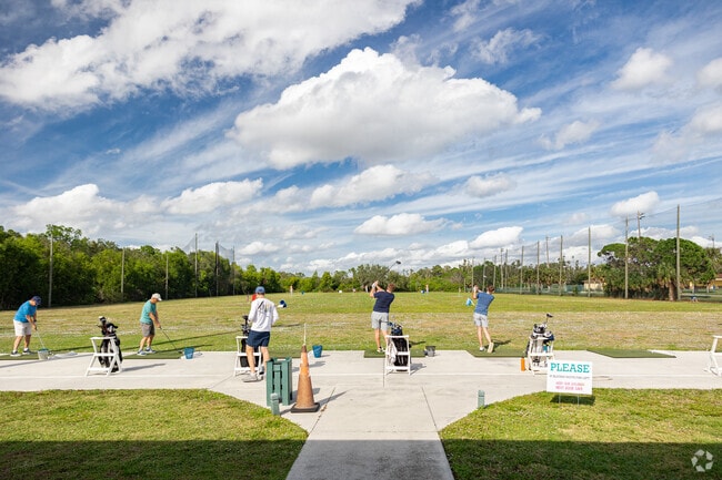 Golfers will love the popular driving range in Estero Park in the City of Estero.