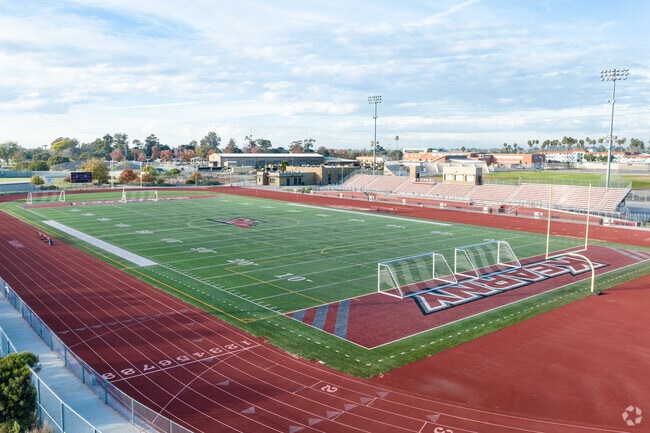 A view of the athletic field at 
Kearny Digital Media & Design School.