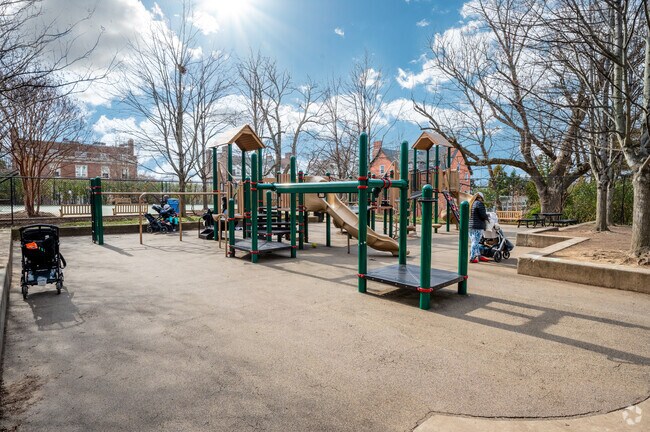 Mitchell Park offers a large playground for the children of Sheridan-Kalorama to enjoy.