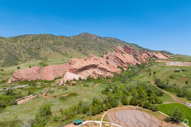 Red Rocks Amphitheatre sits just north of Morrison, providing stunning views.
