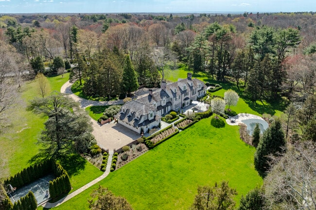 Stunning large homes dot the secluded back roads of New Canaan.