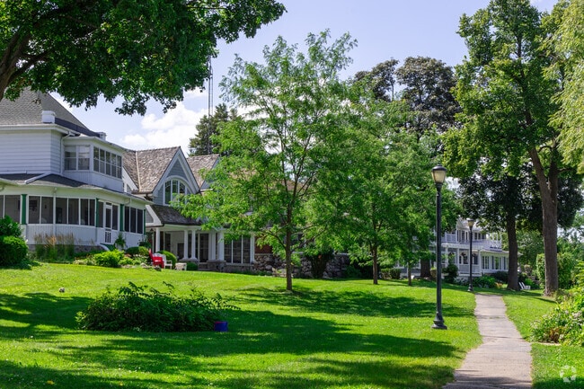 Fontana-on-Geneva Lake is full of green lawns and large trees, offering scenic beauty outside of the lake views that it's known for.