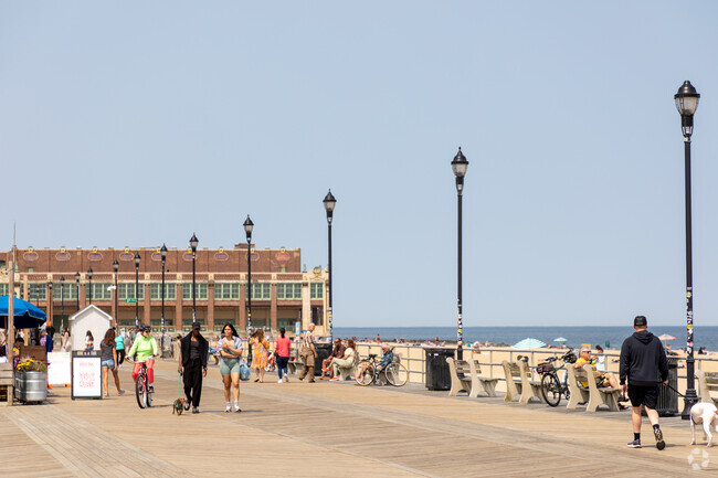 The boardwalk in Asbury Park is very popular in the summer months.