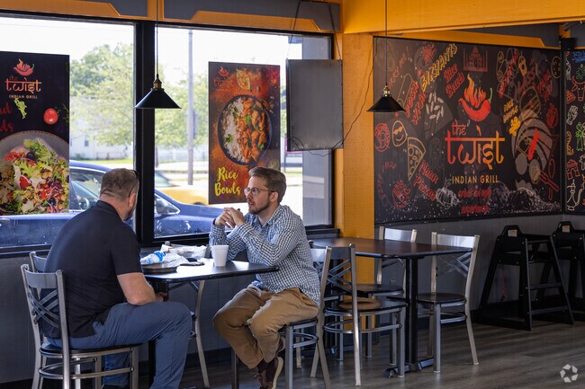 The Twist Indian Grill, nearby Walnut Hills, offers a modern take on Indian cuisine.