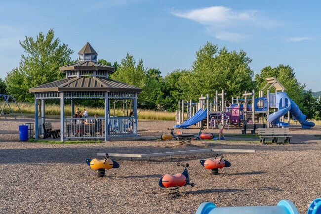 Children love the fun play structures and playground at Amityville Community Park.