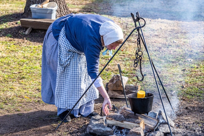 Bethabara Park, near Georgetown-Beacon Hill, offers daily living history demonstrations.