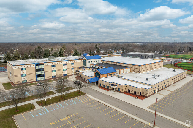 Kelloggsville Middle School has a large campus with pristine athletic fields.