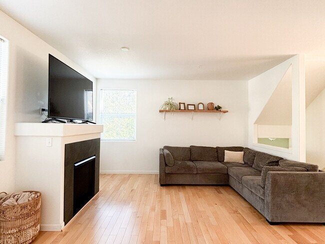 Living room with gas furnace