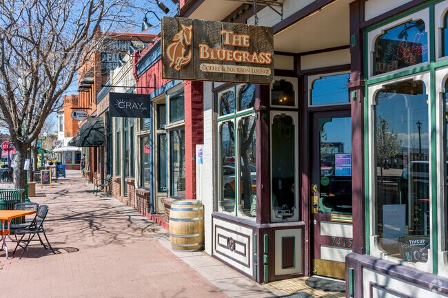 The Bluegrass Coffee & Bourbon Lounge is a local favorite nearby in Olde Town.