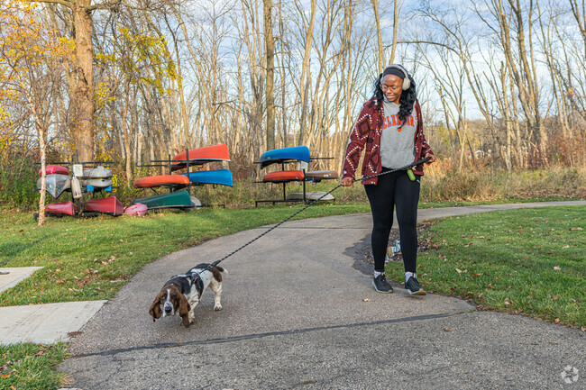 Pet owners appreciate the paved trail at Paunack Park.