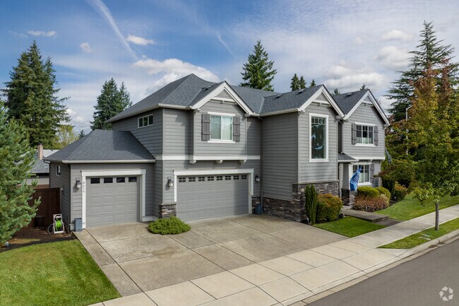 A multi-story contemporary home in the Forest Ridge neighborhood.