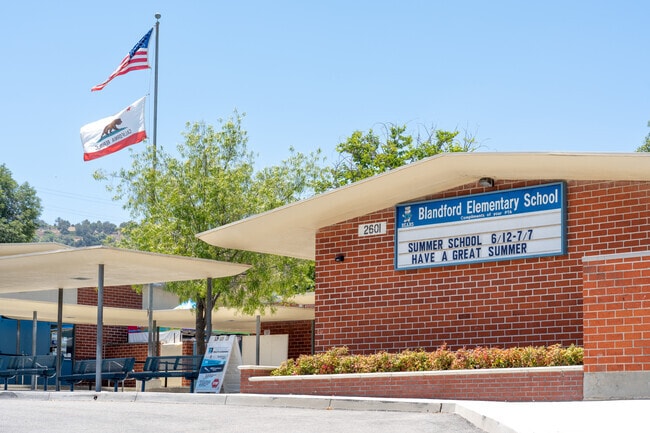 Entrance to Blandford Elementary School located in the city of Rowland Heights, CA.