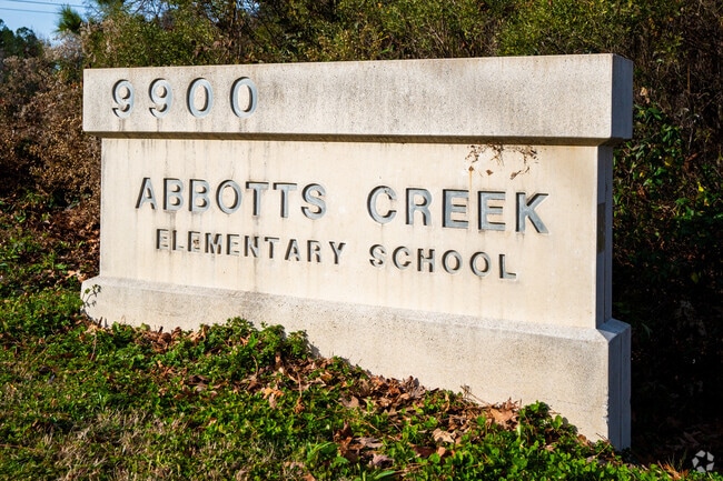 Abbotts Creek Elementary is located in Raleigh, NC across from Durant Nature Park.