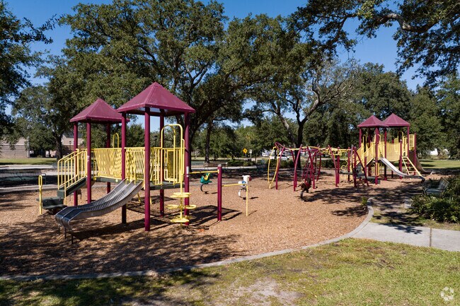 Fellwood Park features a large playground for the kids.