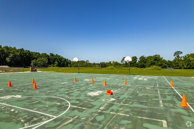 Students love to play hoops on the basketball courts at Umatilla Elementary School.
