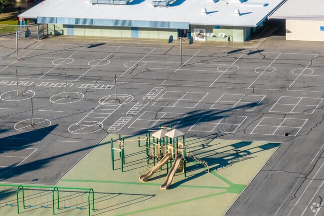 Vista Del Monte Elementary School offers a sprawling campus when viewed from above.