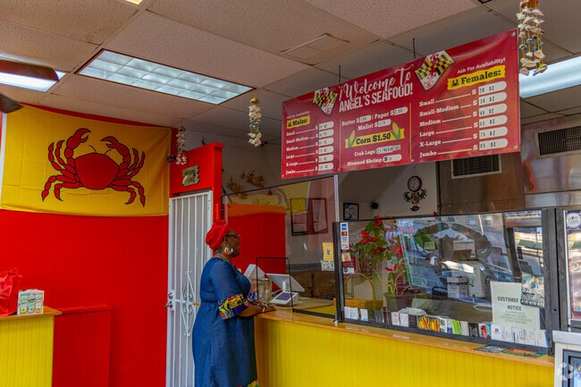 Locals craving seafood can head over to eat at Angel's Seafood on Harford, Rd, Baltimore, MD.