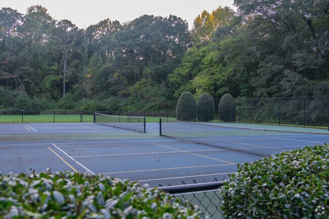 Asheton Lakes offers community amenities such as tennis courts for its residents.