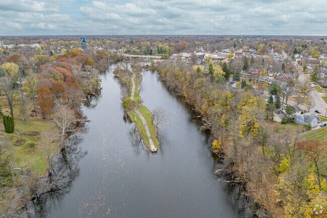 Grand Ledge Island Park is located on the Grand River.