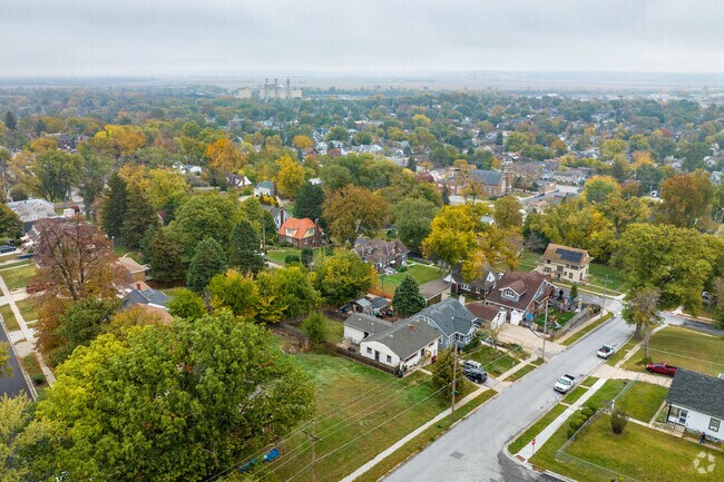 Many homes in the Miller Park-Minne-Lusa neighborhood rest on rolling hills.
