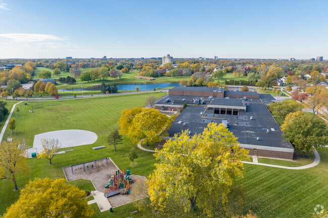 Westmont Jr High School offers a sprawling campus when viewed from above.