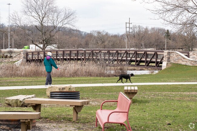 Summit Lake Park offers paved trails for Rolling Acres residents to walk their dog.