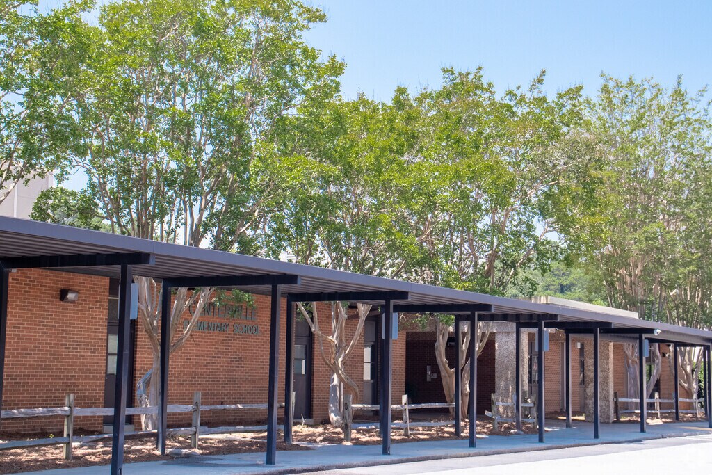 Main entrance to Centerville Elementary School in Outlying Gwinnett County, Snellville GA