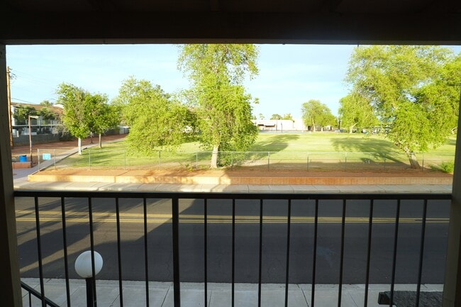 Balcony view of park across the street