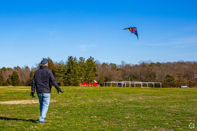 Dorey Park’s open fields are perfect for practicing stunt kites in Sandston, Virginia.