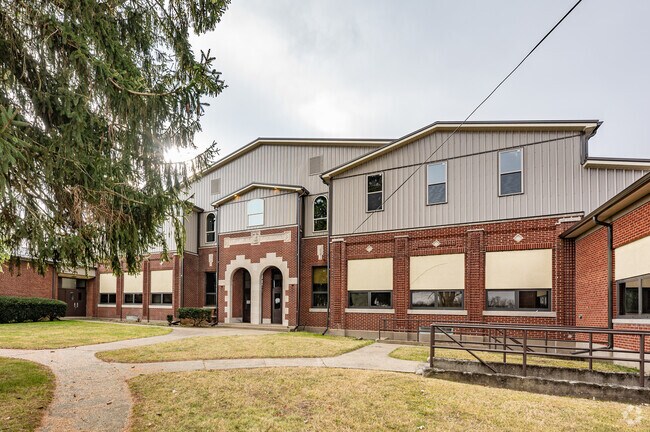 The Eldersville Grade School stands as a historic landmark in Jefferson Township’s rural setting.