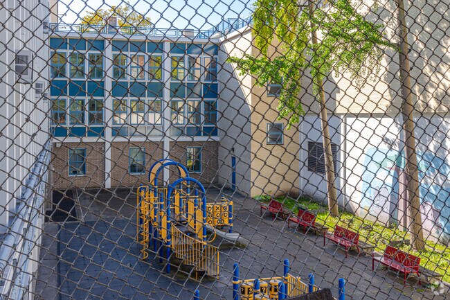 Active play awaits students at P.S. 10 Fort Hill playground.