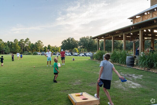 Residents at Hammock Bay in Freeport can also enjoy games like corn hole when visiting Props Craft Brewery.