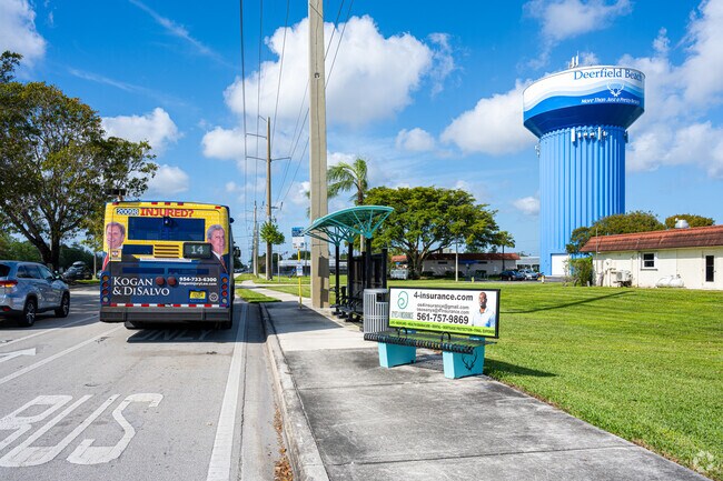 Several bus stops are located on Powerline Road including this one in West Deerfield Beach.