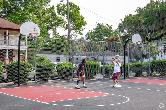 Live Oak Park has great basketball courts for playing hoops with friends.