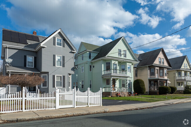 Colorful homes line many of the sun soaked streets in Crescent Beach.