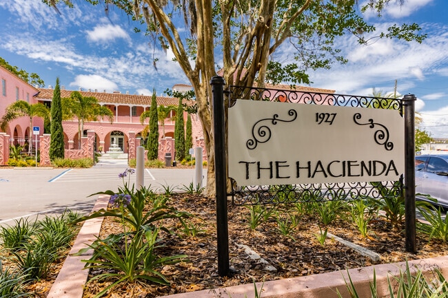 The Hacienda Hotel has a full service bar and restaurant in Downtown New Port Richey.