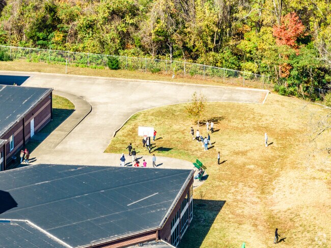 The outdoor play area of Croft Design Center Prep Middle School.