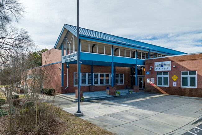 East Mecklenburg High School main entrance.