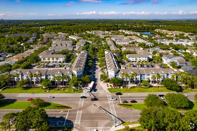 Westchase also has lots of different home styles, like these lined townhomes.