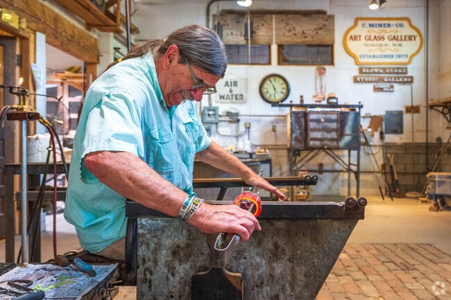 Experience the magic of glassblowing at Tesuque Glass Works, a Santa Fe art gallery and studio.