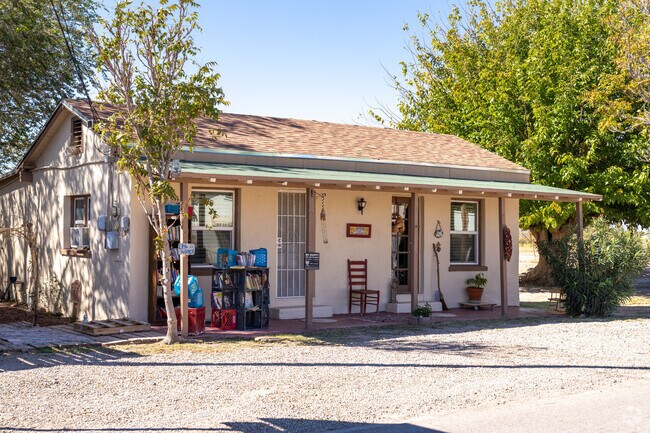 Nestled in San Elizario, a Ranch-style gem with a Little Free Library.