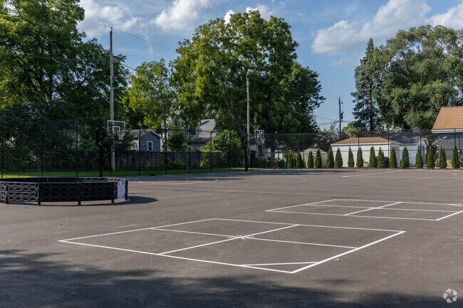 The Washington Elementary play area features a classic blacktop for Wauwatosa students.