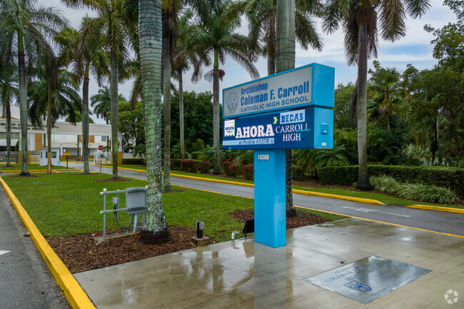 The Archbishop Coleman F. Caroll High School sign.