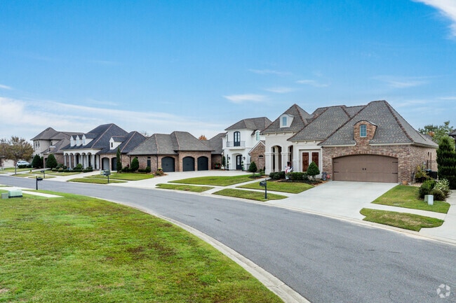 A row of mediterranean style homes located in west Broussard, Louisiana.