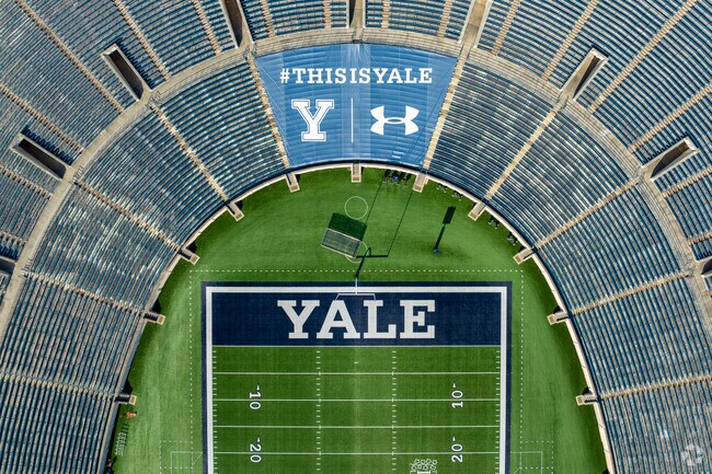 The Yale Bowl in West River features an all-turf field for its players.