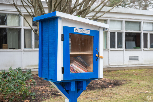 Trade a book at The Little Library outside of Cushing Elementary School in Scituate.