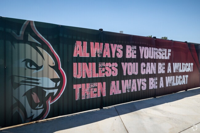 Motivational words posted on the gate in front of Winchester Elementary School.