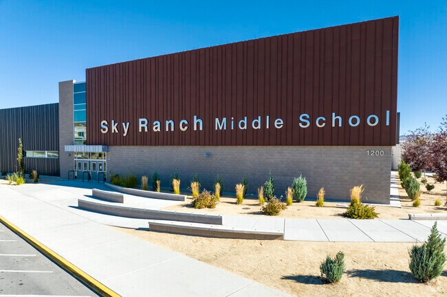 The front entrance to Sky Ranch Middle School in Sparks, NV.