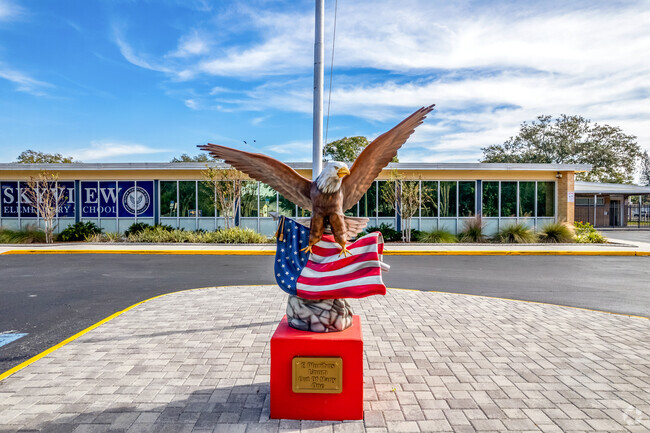 The eagle is the mascot for Skyview elementary school.