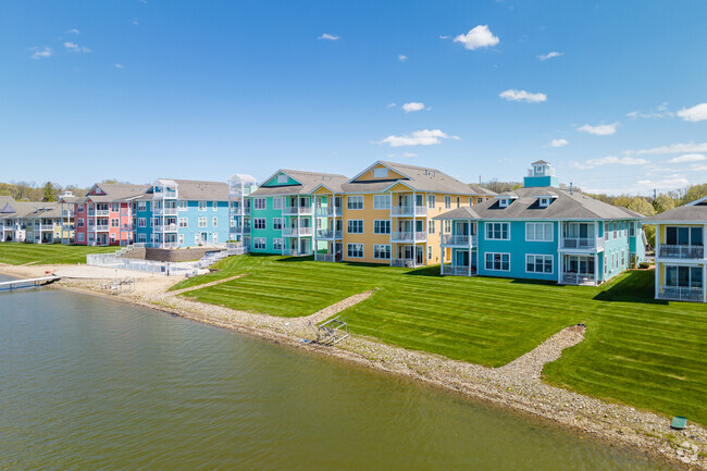 The vibrant condominiums at Sunset Harbor can be found outside Eagle Creek.